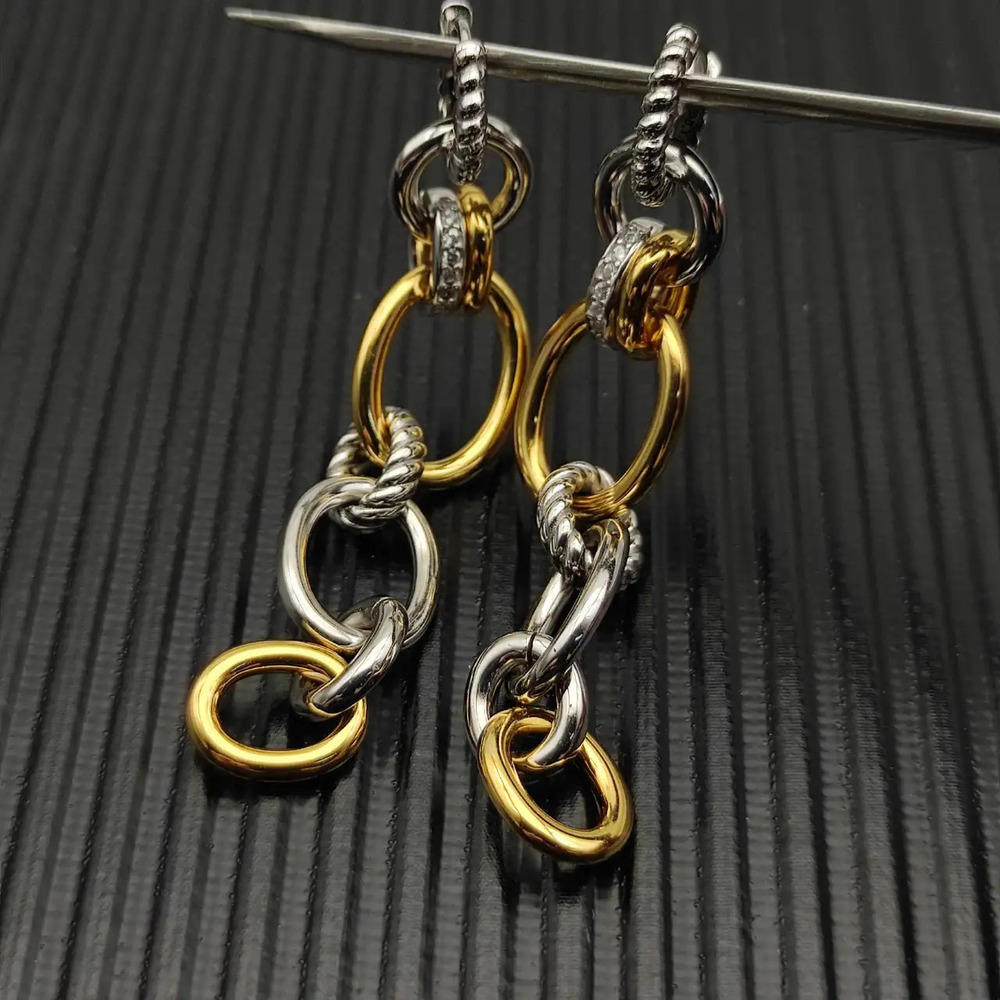 David Yurman Two-Color Mercer Multi-Hoop Earrings - Picture 3 of 6